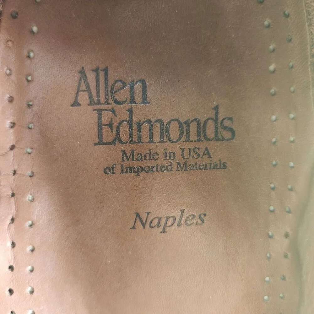 Allen Edmonds Naples Tassel Loafers Men's 14 B Brown Leather Slip On Dress Shoes